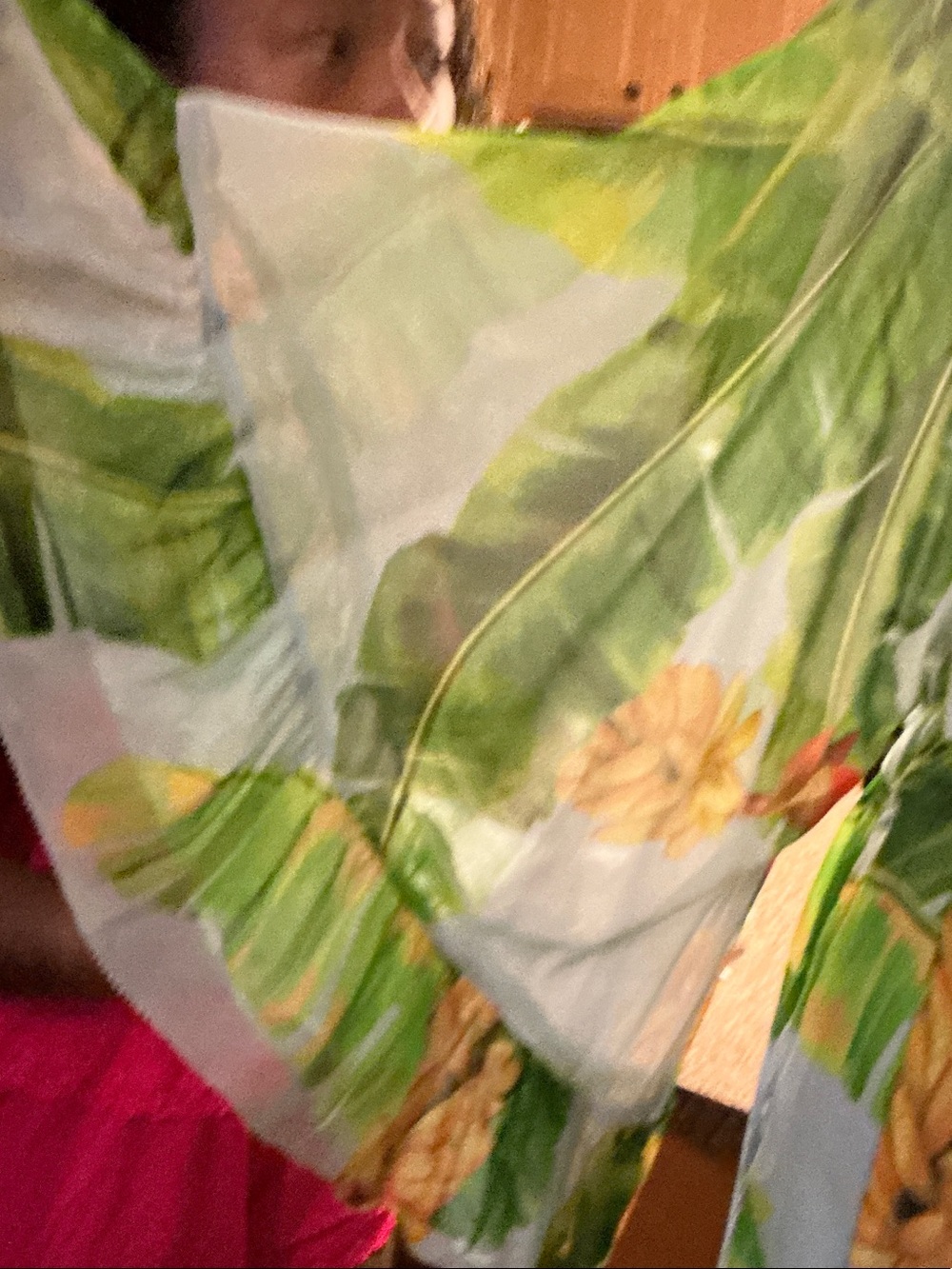 Farm Rio Tropical V-Neck Maxi Dress in Light Blue and Green W Call Out Easy Fix - Picture 6 of 8